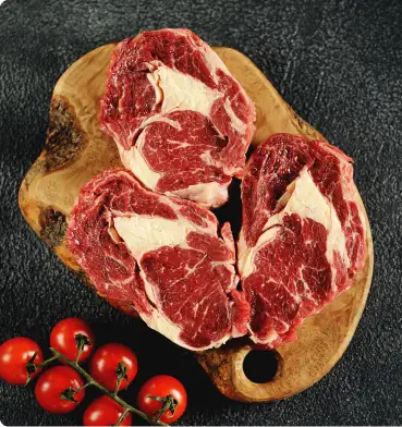 Cortes de res Angus de músculo entero