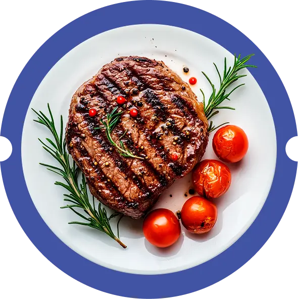 Bistec Angus a la parrilla servido en plato