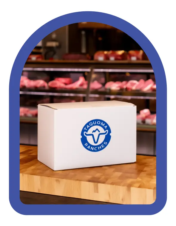Caja de suministro de carne con marca
